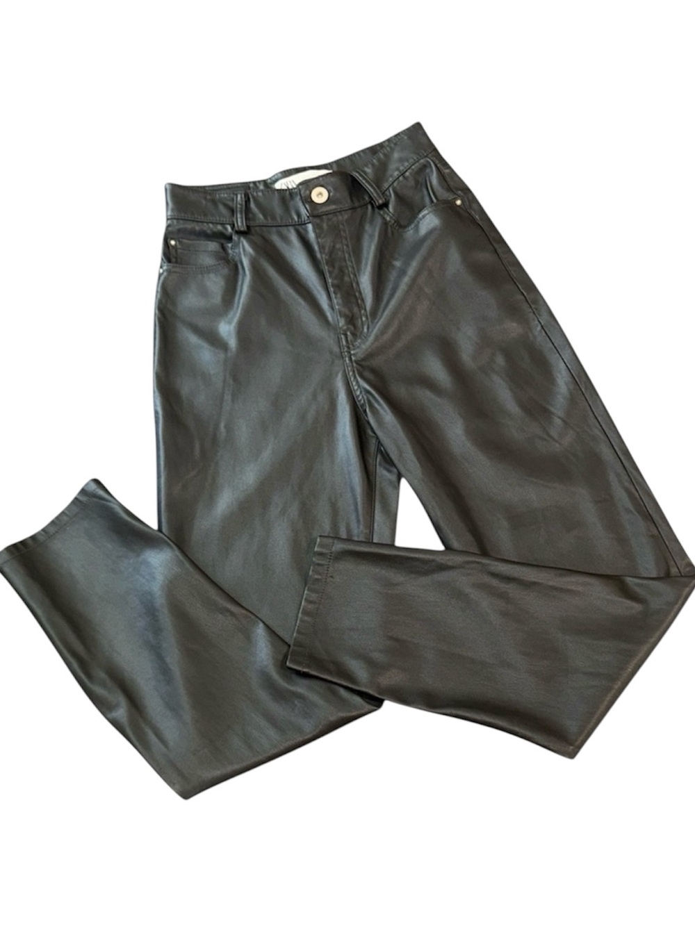 Zara Black Leather Pants 2